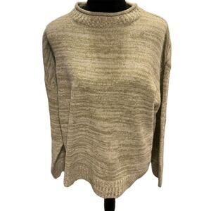 Women's Green Knit Pullover Sweater Long Sleeve Relaxed Fit Size L - NWT